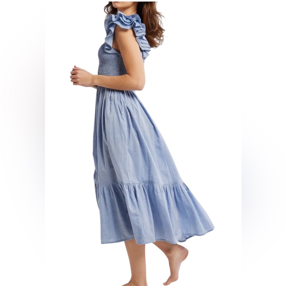 NEW Mille Olympia Dress. Chambray polka dot. M. NWT.